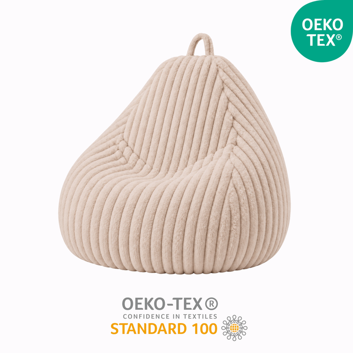 Pouf Poire Fourrure Côtelée Déhoussable - 105x85 Cm