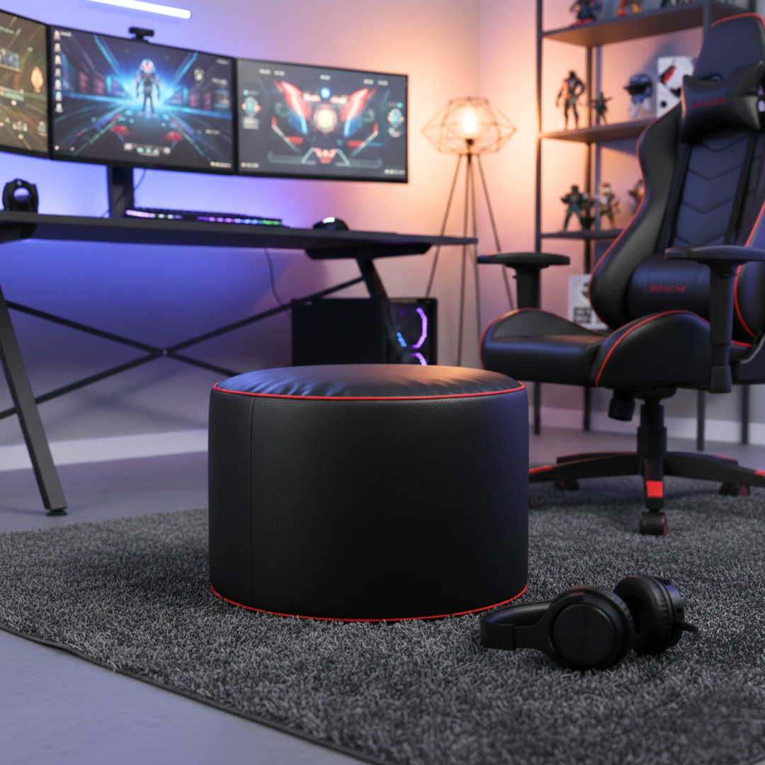 Repose-pieds gaming en similicuir - 50x30 cm