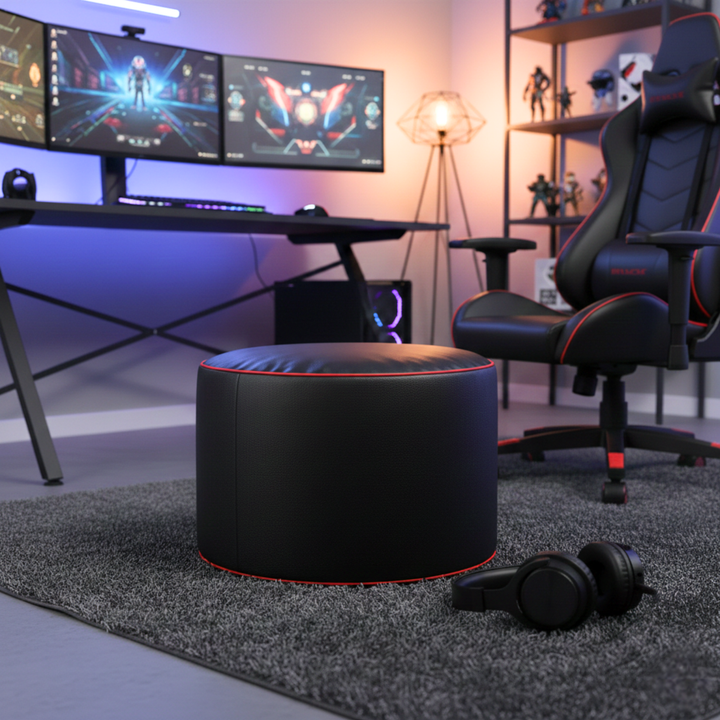 Repose-pieds gaming en similicuir - 50x30 cm