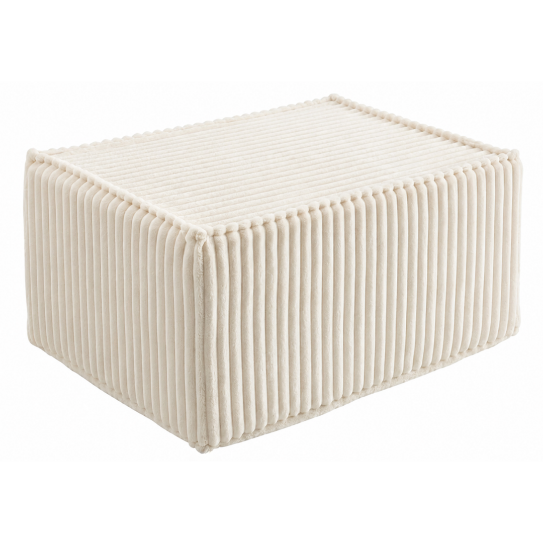 Module méridienne / repose-pieds déhoussable - Pour canapé modulable - Velours côtelé - 80x60 cm