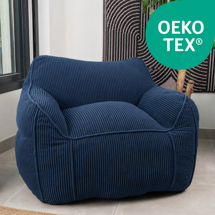 Pouf Fauteuil Velours Côtelé - 100x110 Cm
