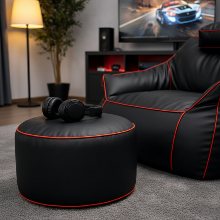 Repose-pieds gaming en similicuir - 50x30 cm