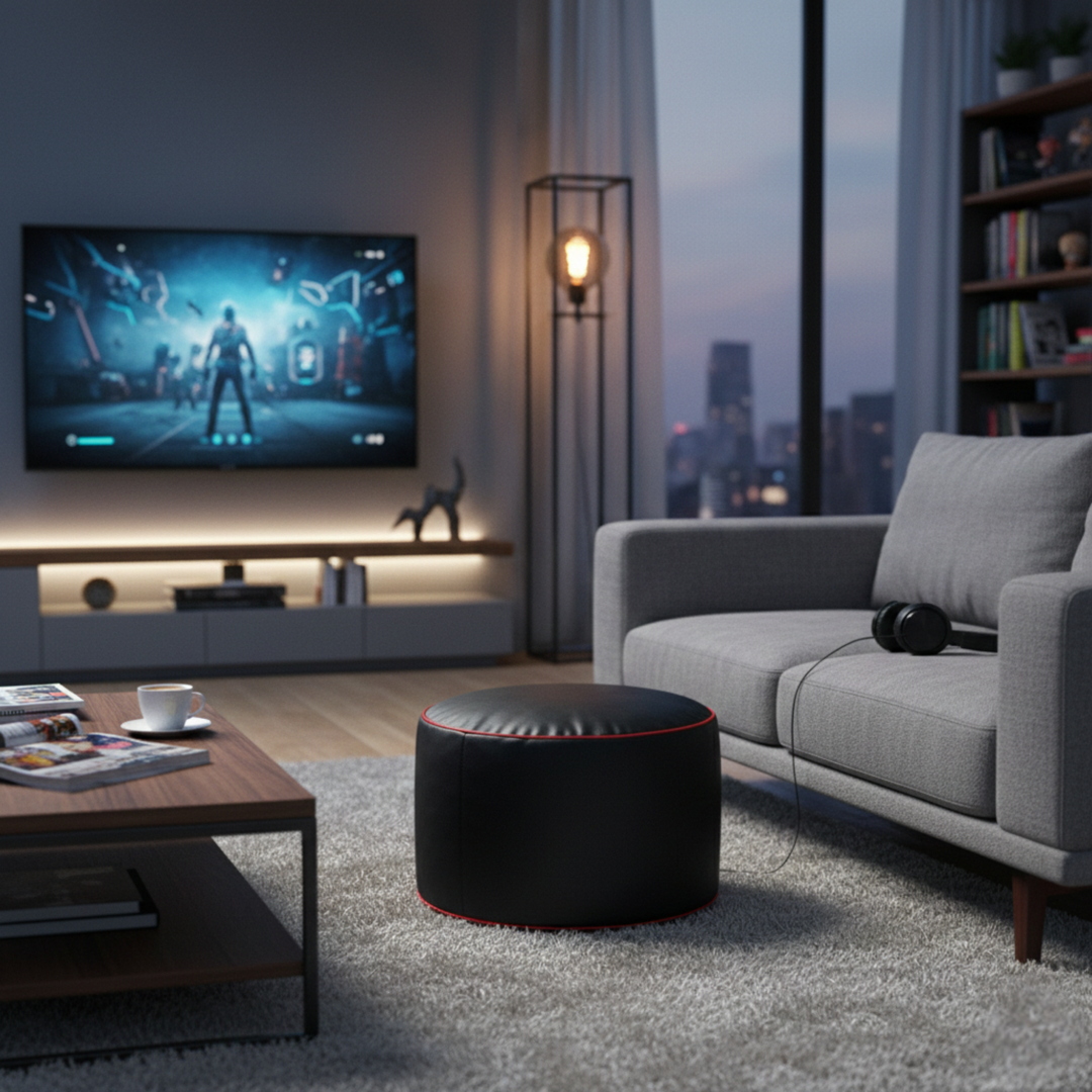 Repose-pieds gaming en similicuir - 50x30 cm