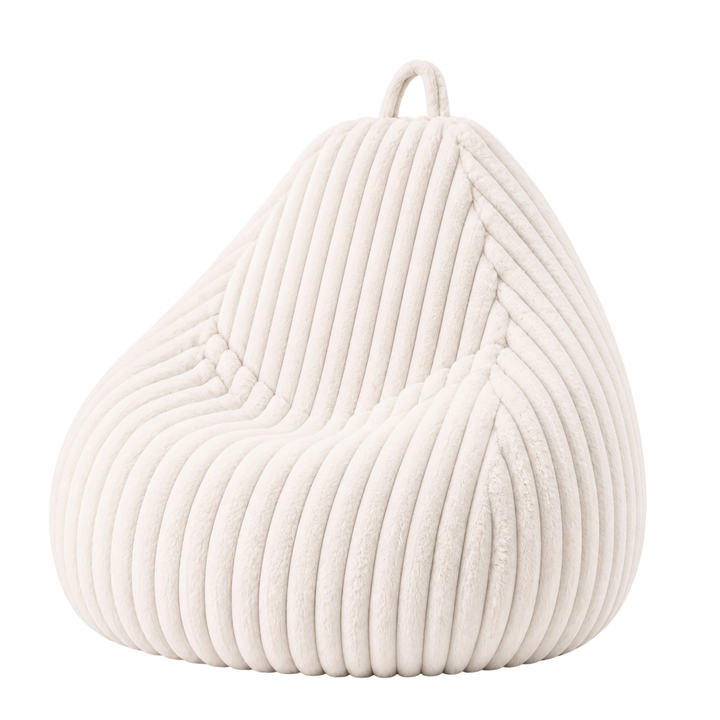 Pouf Poire Fourrure Côtelée Déhoussable - 105x85 Cm