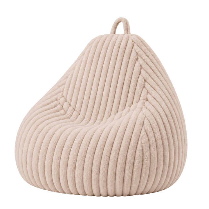 Pouf Poire Fourrure Côtelée Déhoussable - 105x85 Cm
