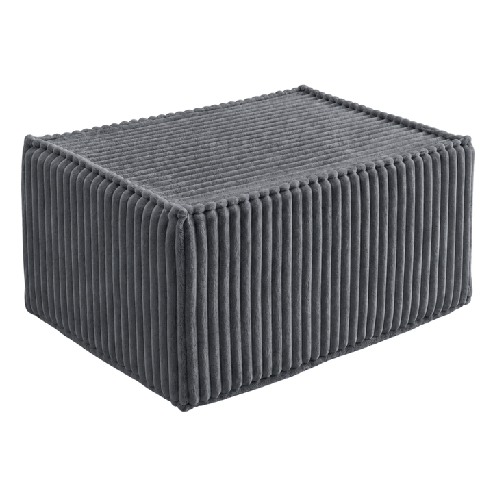 Module méridienne / repose-pieds déhoussable - Pour canapé modulable - Velours côtelé - 80x60 cm