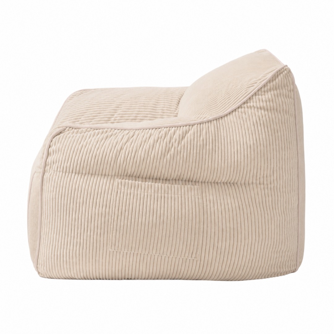 Pouf Fauteuil Velours Côtelé - 100x110 Cm