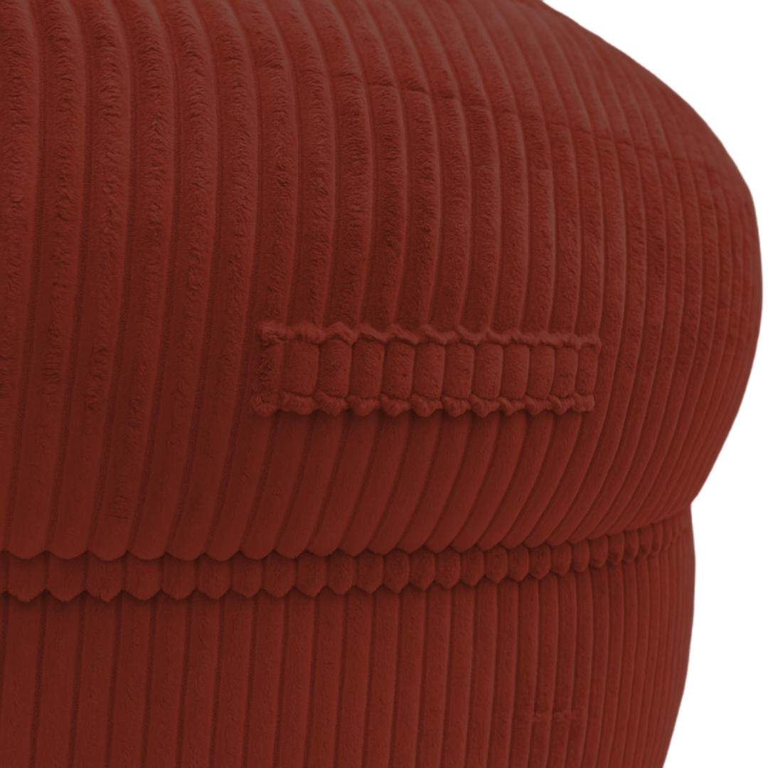 Pouf XXL Déhoussable En Velours Côtelé - 110 X 100 Cm