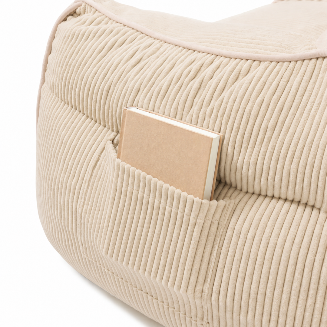 Pouf Fauteuil Velours Côtelé - 100x110 Cm