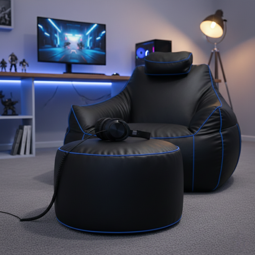 Repose-pieds gaming en similicuir - 50x30 cm