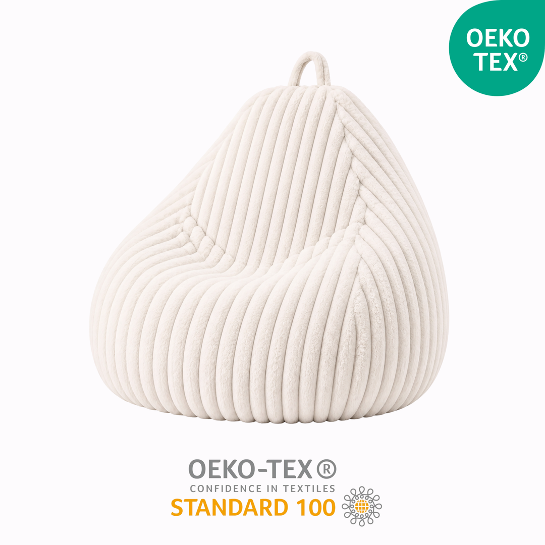 Pouf Poire Fourrure Côtelée Déhoussable - 105x85 Cm