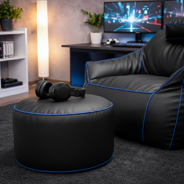 Repose-pieds gaming en similicuir - 50x30 cm