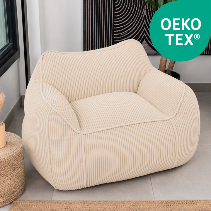 Pouf Fauteuil Velours Côtelé - 100x110 Cm