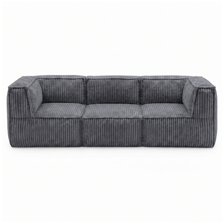 Canapé modulable 3 places déhoussable - Velours côtelé - 90x262 cm