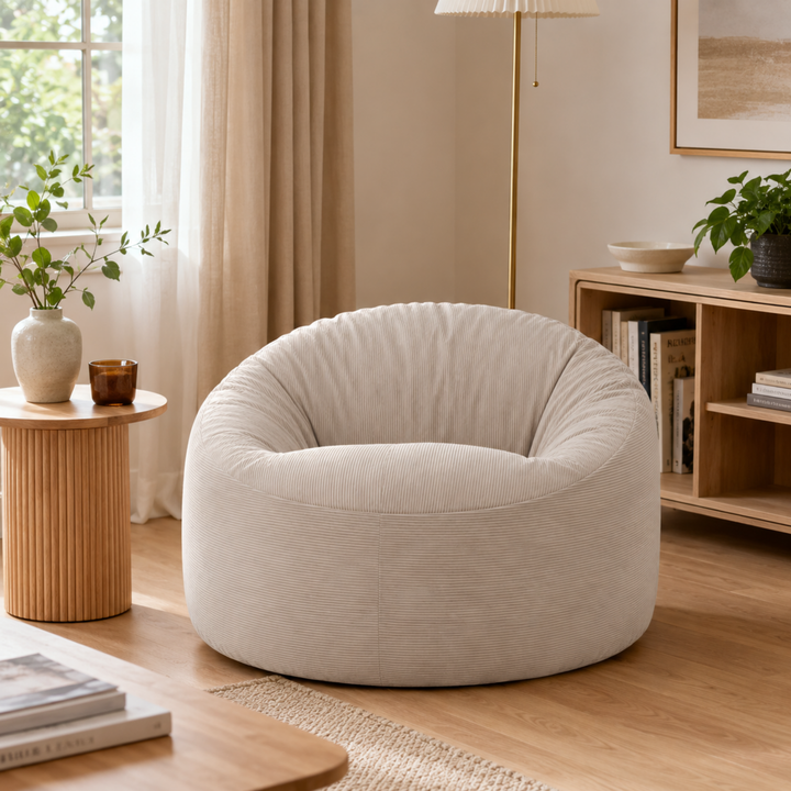 Pouf Velours Côtelé - 100 Cm