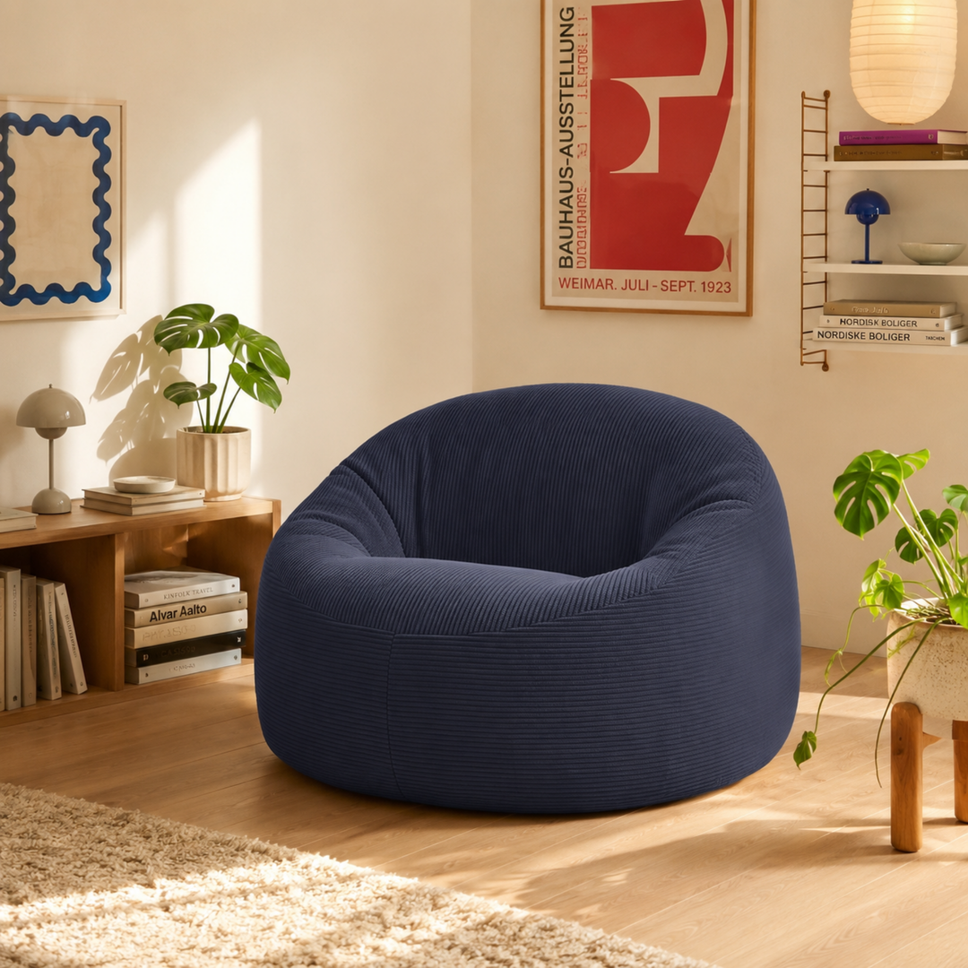 Pouf déhoussable Velours Côtelé Épais - 100cm