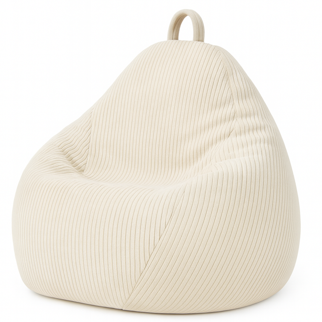 Pouf Poire Velours Côtelé Déhoussable - 120x100 Cm