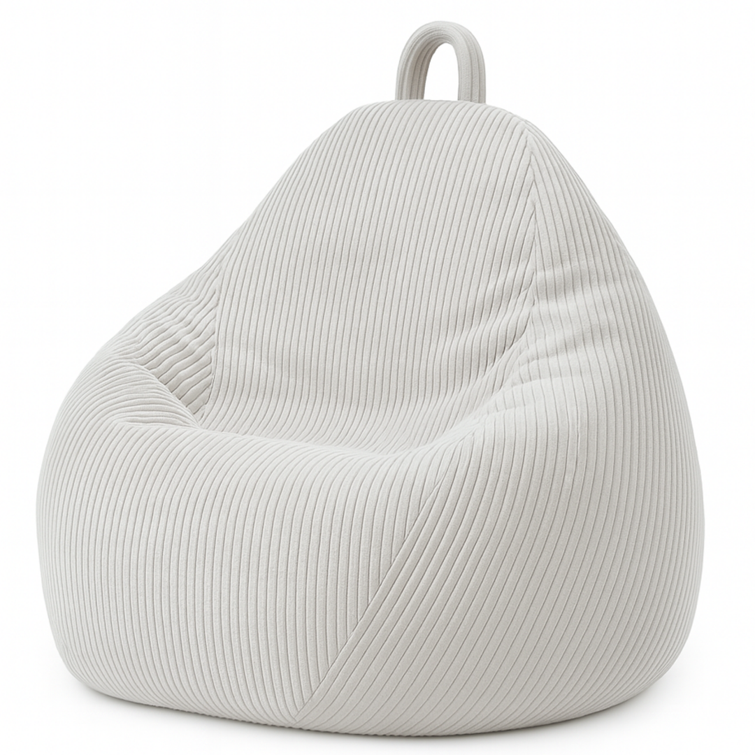 Pouf Poire Velours Côtelé Déhoussable - 120x100 Cm