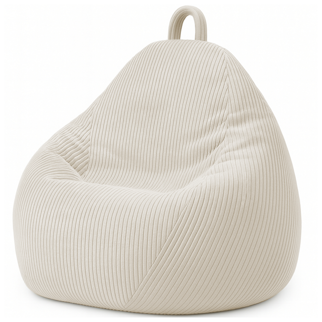 Pouf Poire Velours Côtelé Déhoussable - 120x100 Cm