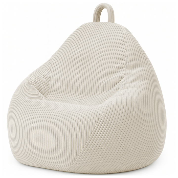 Pouf Poire Velours Côtelé Déhoussable - 120x100 Cm