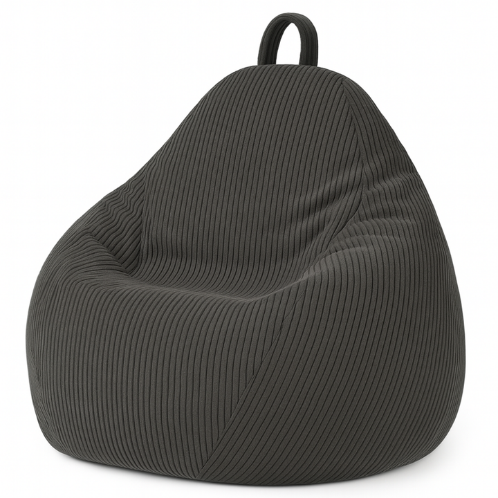 Pouf Poire Velours Côtelé Déhoussable - 120x100 Cm
