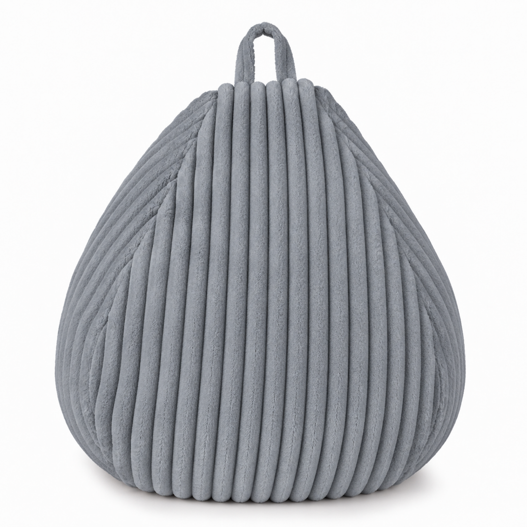 Pouf Poire Fourrure Côtelée Déhoussable - 105x85 Cm