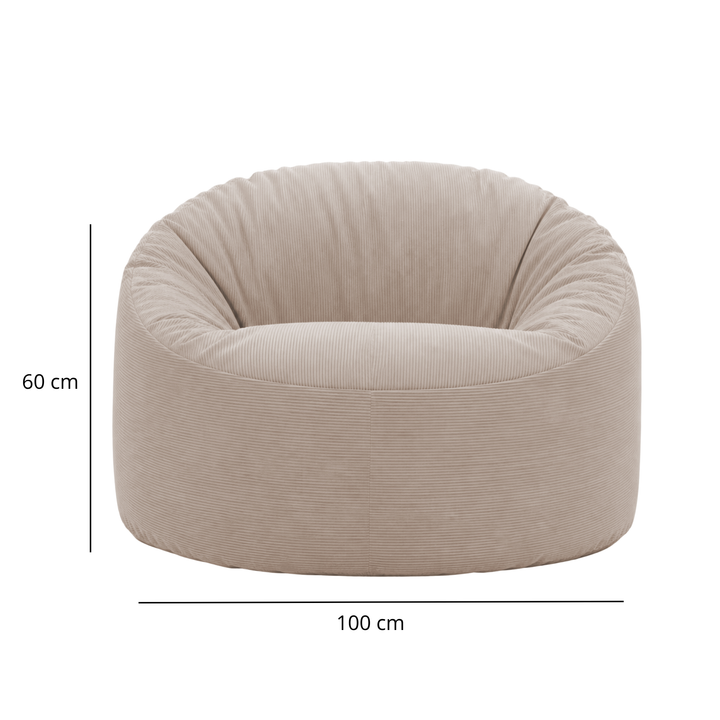 Pouf Velours Côtelé - 100 Cm