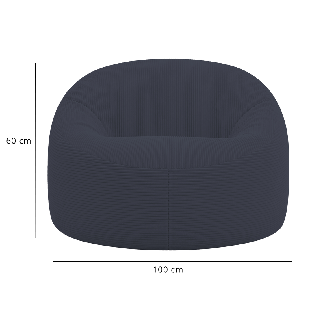 Pouf déhoussable Velours Côtelé Épais - 100cm