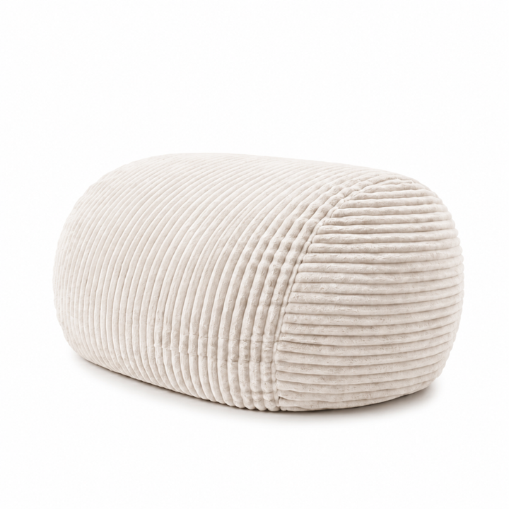 Pouf long géant déhoussable - Fourrure côtelée - 160 cm