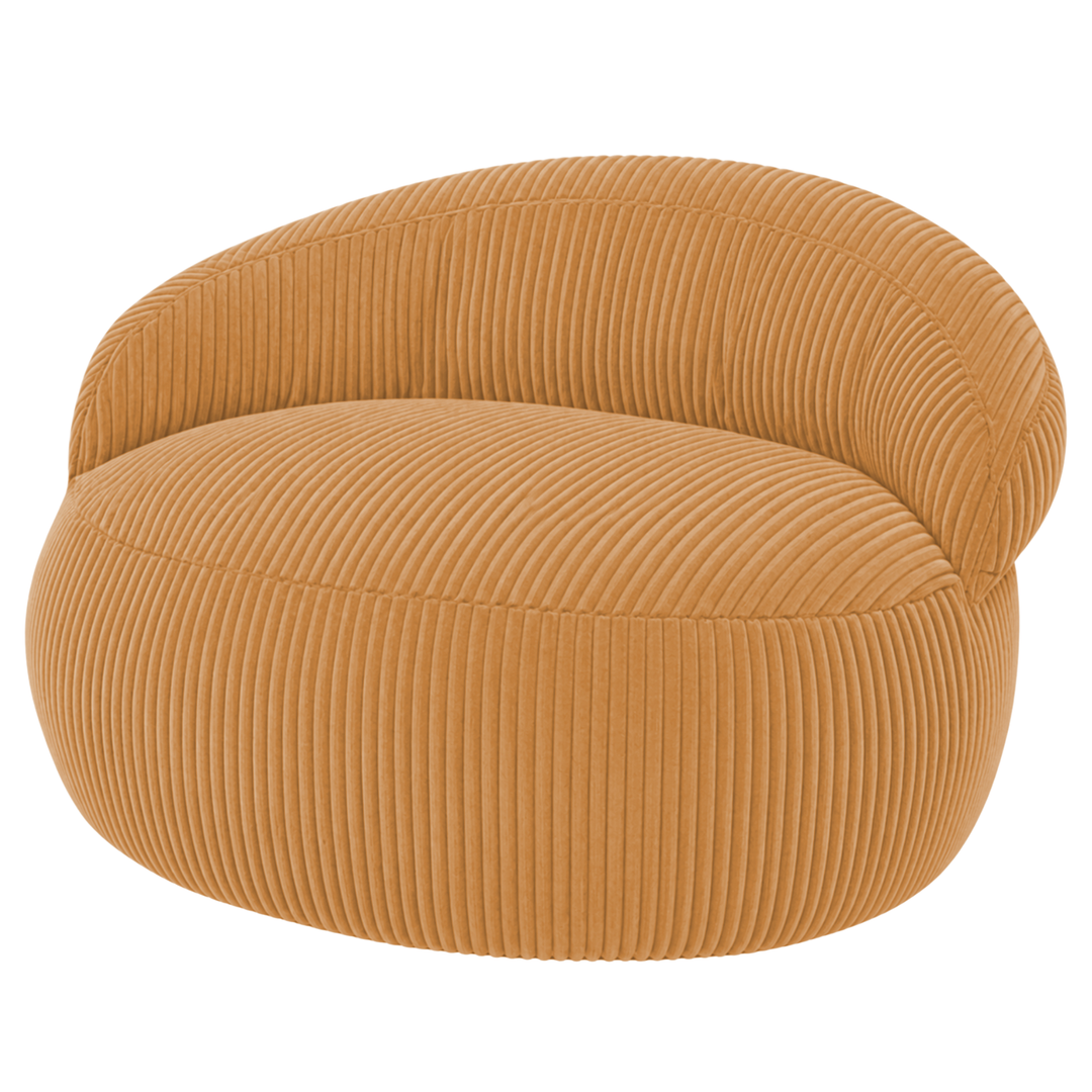 Pouf XXL Déhoussable En Velours Côtelé - 110 X 100 Cm