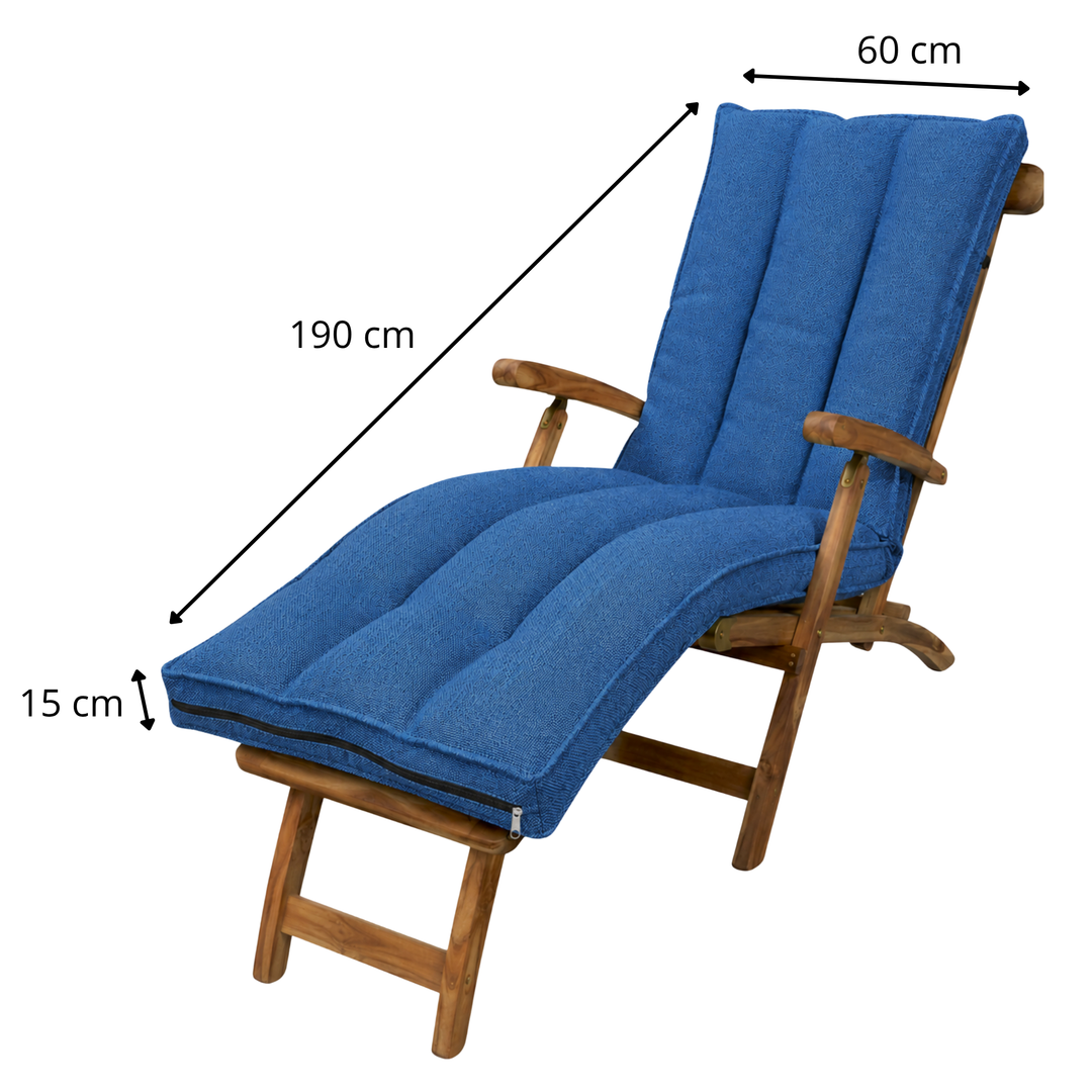 Coussin bain de soleil déhoussable - 190x60x15 cm