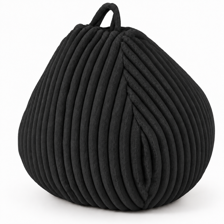 Pouf Poire Fourrure Côtelée Déhoussable - 105x85 Cm