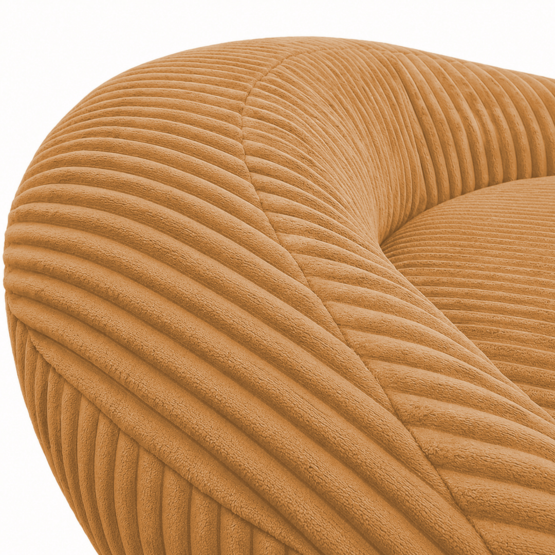 Pouf XXL En Velours Côtelé Déhoussable - 110 X 100 Cm + Repose-Pieds