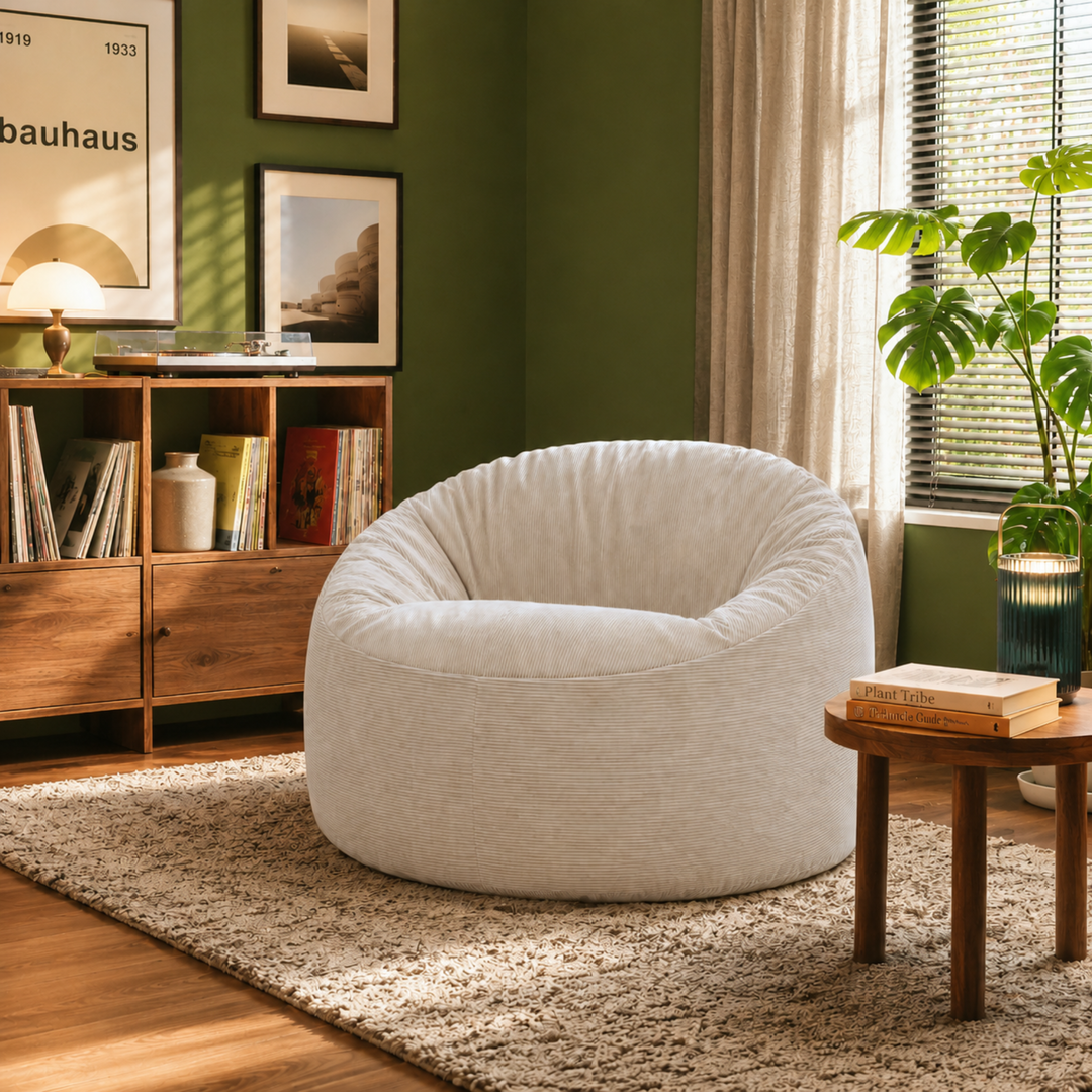 Pouf Velours Côtelé - 100 Cm