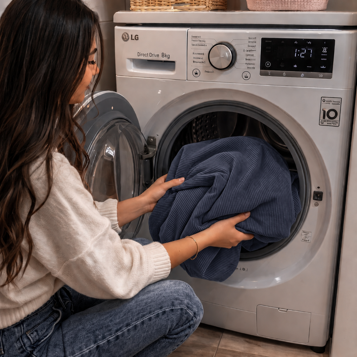 Pouf déhoussable Velours Côtelé Épais - 100cm