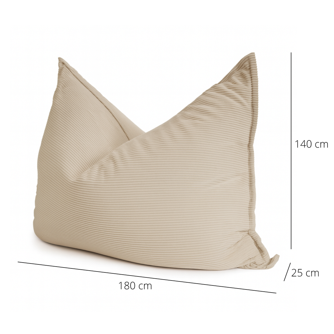Pouf Velours Côtelé Déhoussable - 140x180 Cm