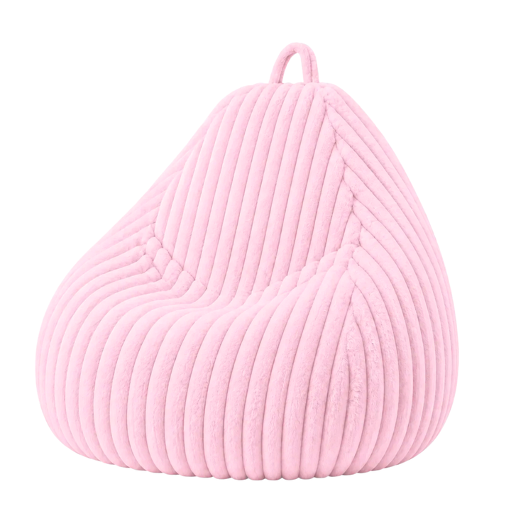 Pouf Poire Fourrure Côtelée Déhoussable - 105x85 Cm