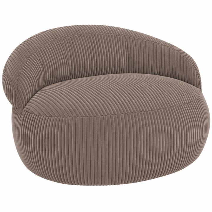 Pouf XXL En Velours Côtelé Déhoussable - 110 X 100 Cm + Repose-Pieds