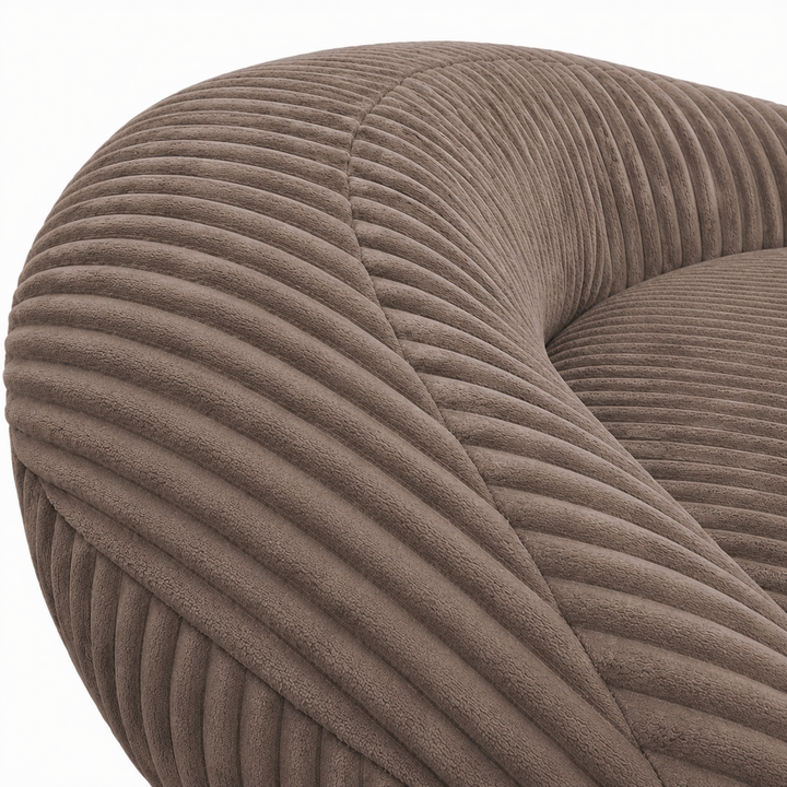 Pouf XXL En Velours Côtelé Déhoussable - 110 X 100 Cm + Repose-Pieds