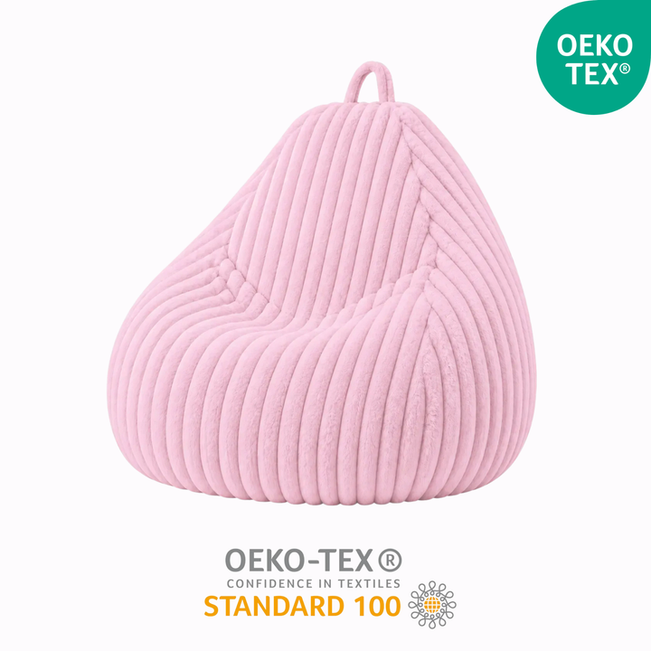 Pouf Poire Fourrure Côtelée Déhoussable - 105x85 Cm