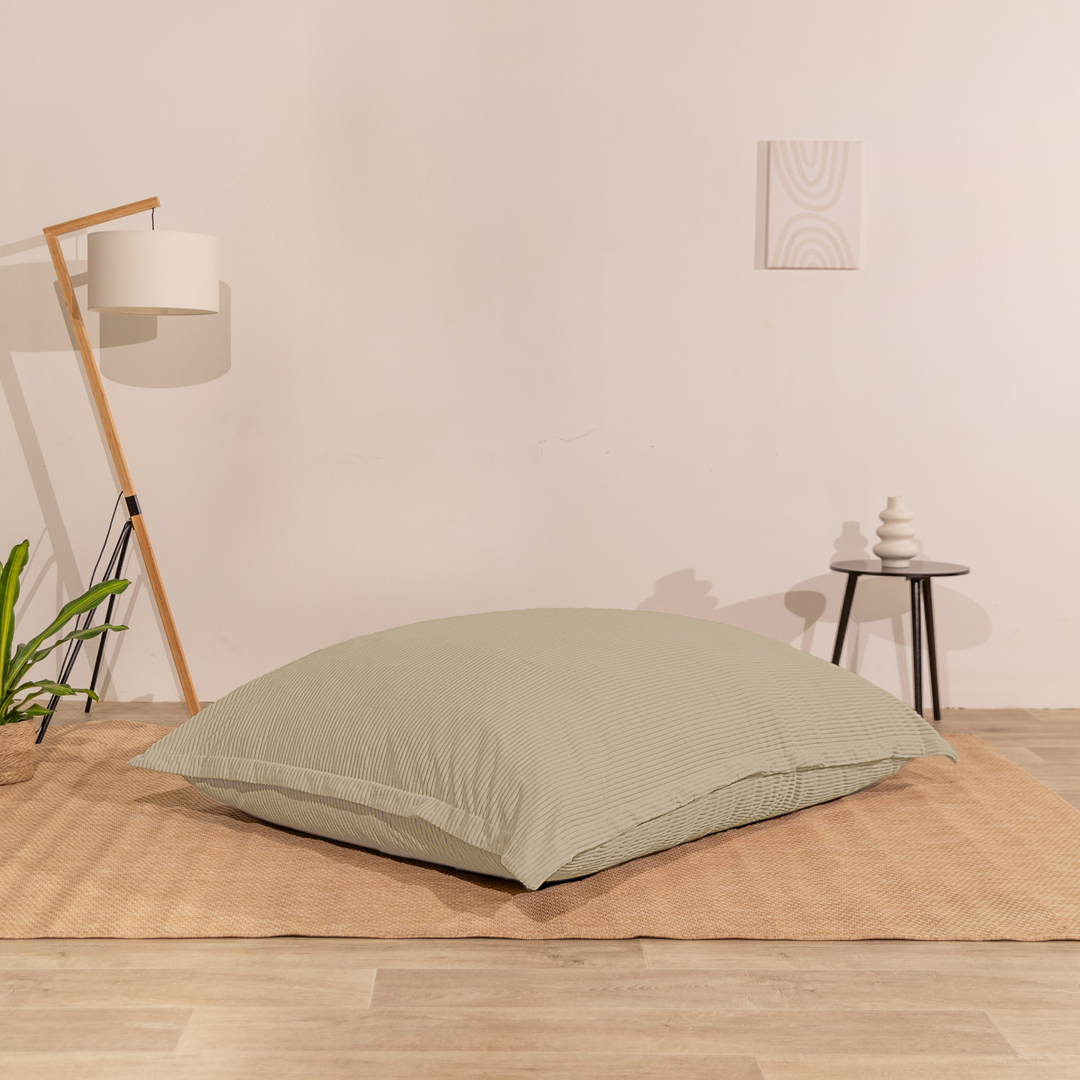 Pouf Velours Côtelé Déhoussable - 140x180 Cm