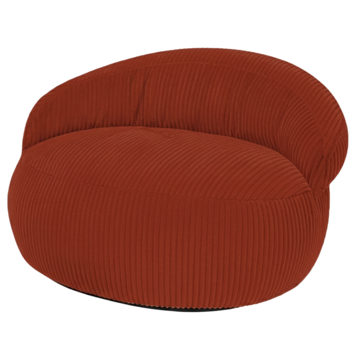 Pouf XXL Déhoussable En Velours Côtelé - 110 X 100 Cm