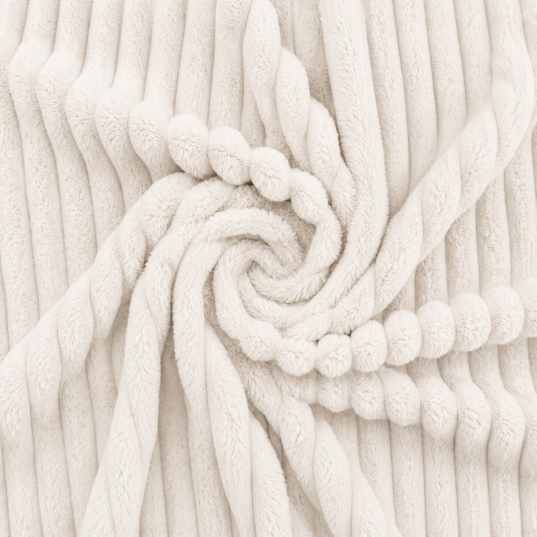 Pouf long géant déhoussable - Fourrure côtelée - 160 cm