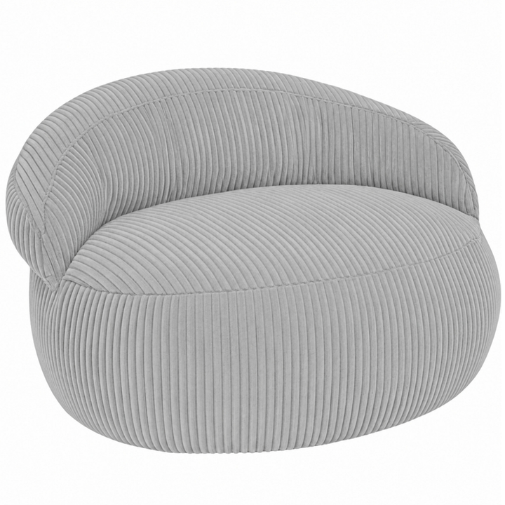Pouf XXL En Velours Côtelé Déhoussable - 110 X 100 Cm + Repose-Pieds