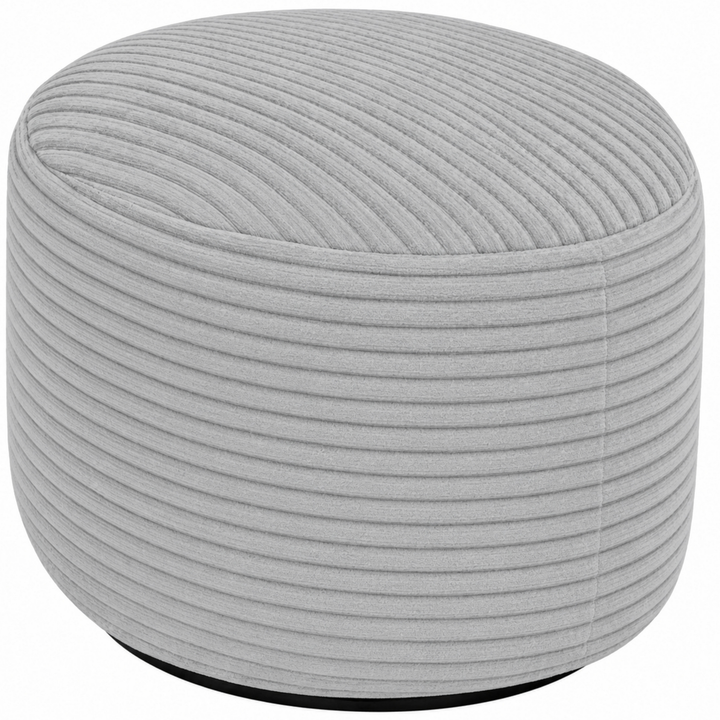 Pouf XXL En Velours Côtelé Déhoussable - 110 X 100 Cm + Repose-Pieds