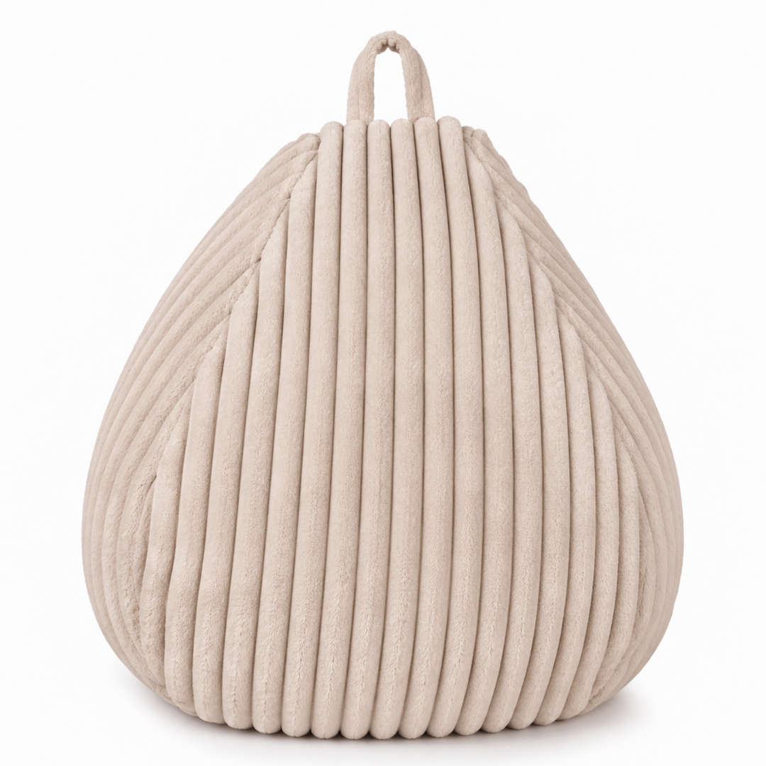 Pouf Poire Fourrure Côtelée Déhoussable - 120x100 Cm