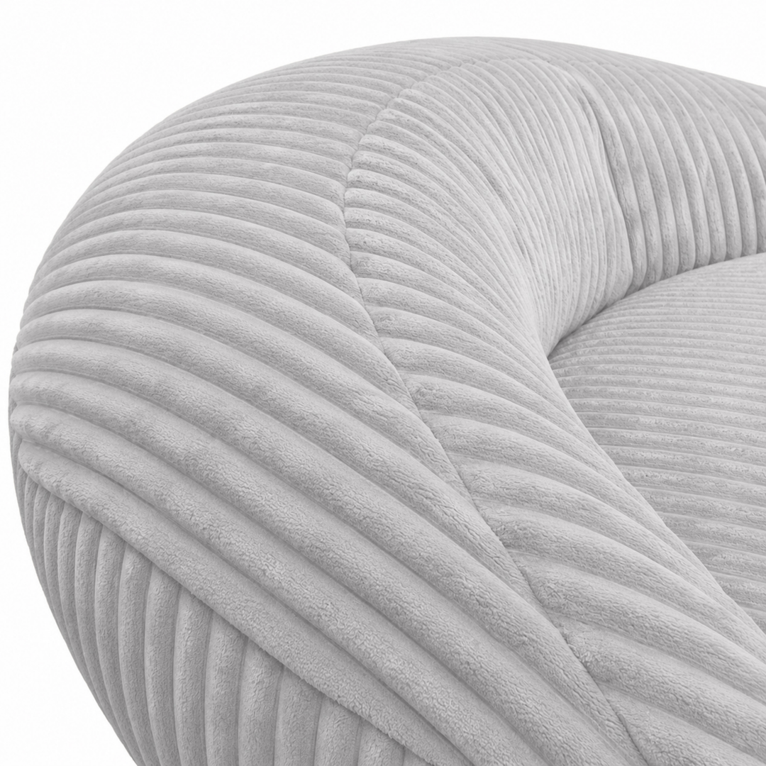 Pouf XXL En Velours Côtelé Déhoussable - 110 X 100 Cm + Repose-Pieds