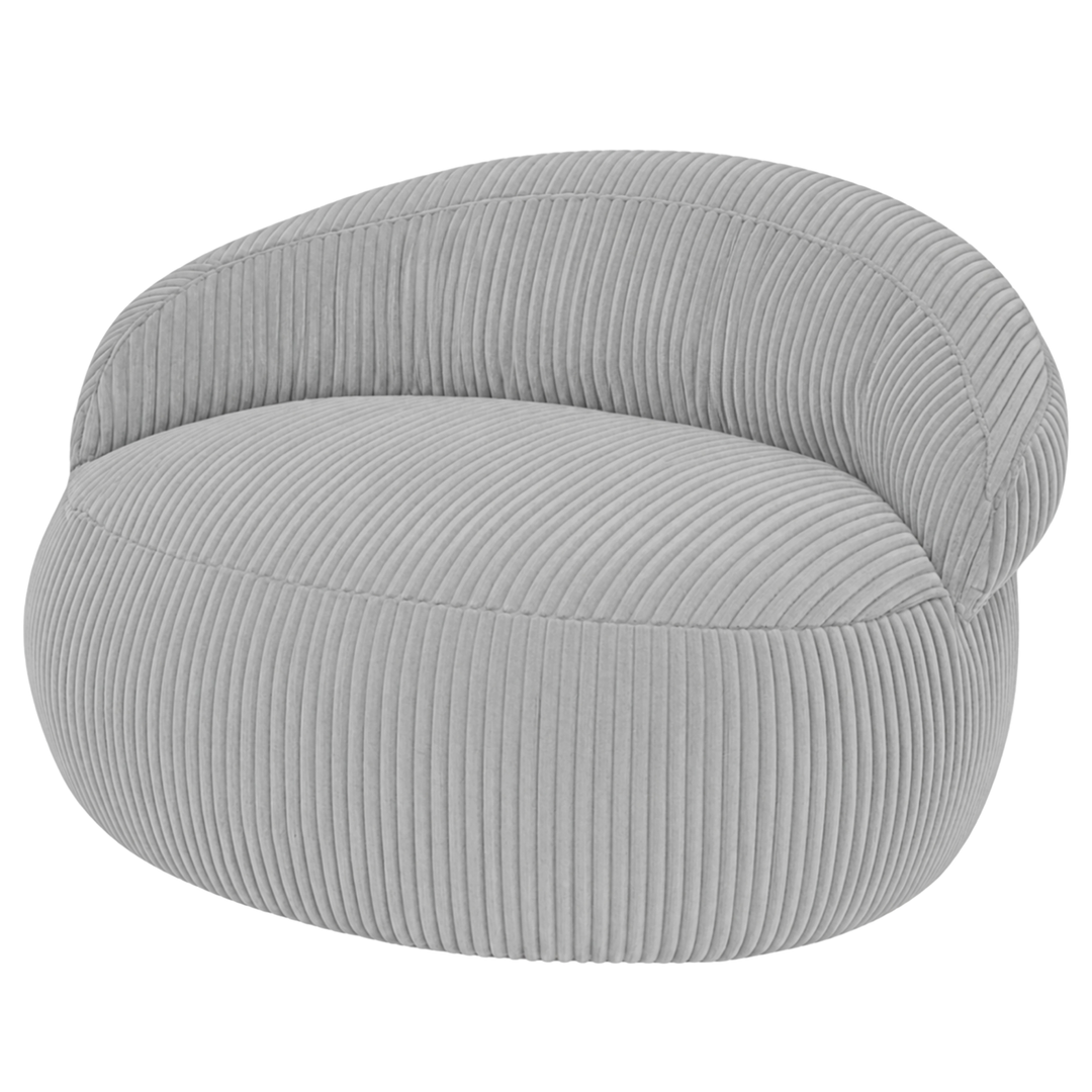 Pouf XXL Déhoussable En Velours Côtelé - 110 X 100 Cm
