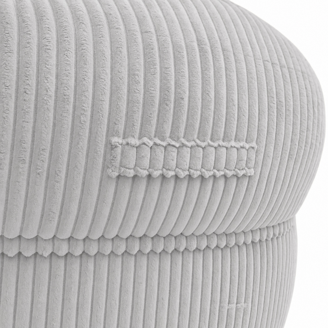 Pouf XXL En Velours Côtelé Déhoussable - 110 X 100 Cm + Repose-Pieds