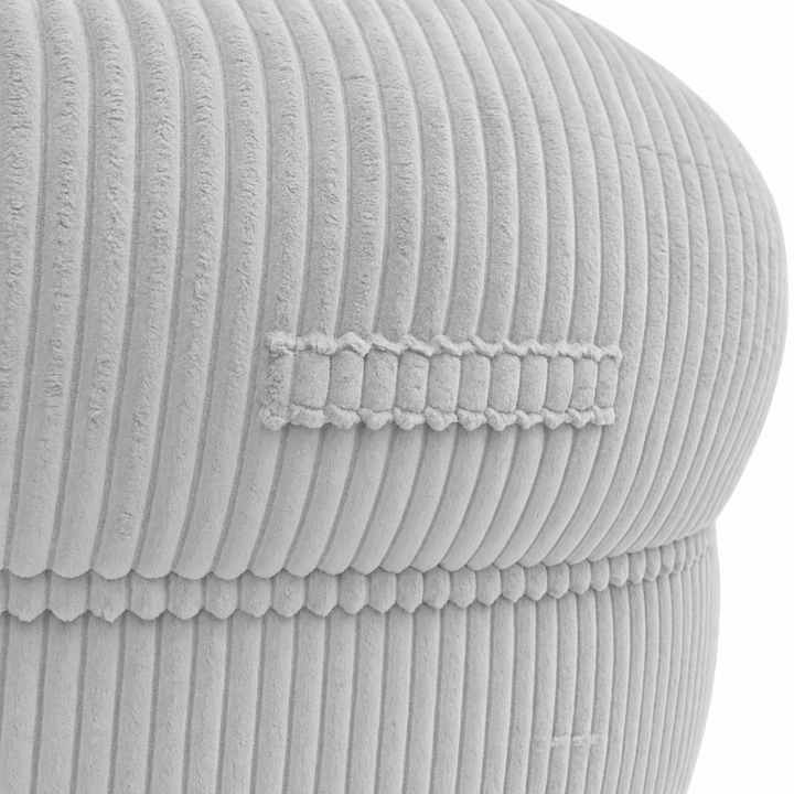 Pouf XXL En Velours Côtelé Déhoussable - 110 X 100 Cm + Repose-Pieds